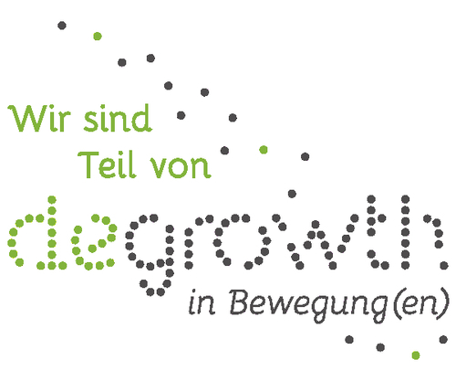 Schriftzug "Wir sind Teil von degrowt in Bewegung(en).